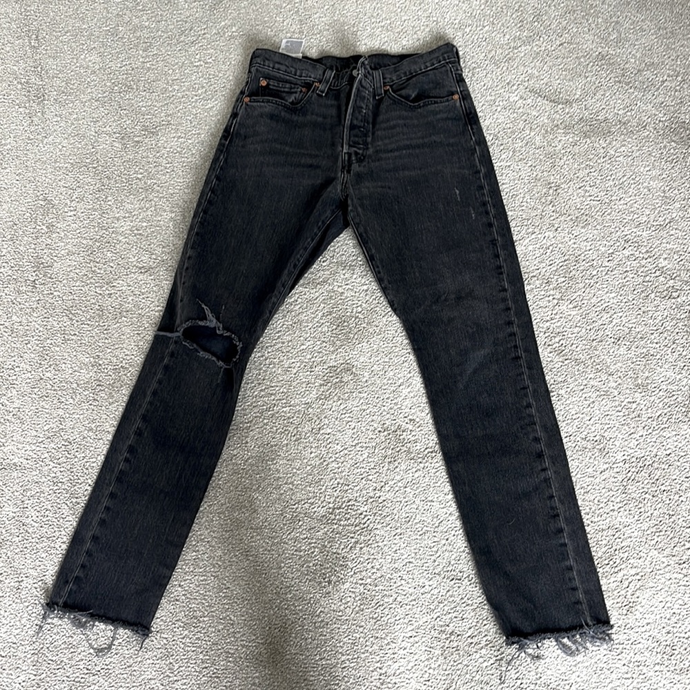 Women’s black Levi 501’s